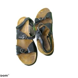 Naot black rhinestone sandals 39